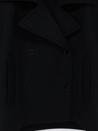 Balenciaga Women's Compact Double Wool Cocoon Peacoat Black