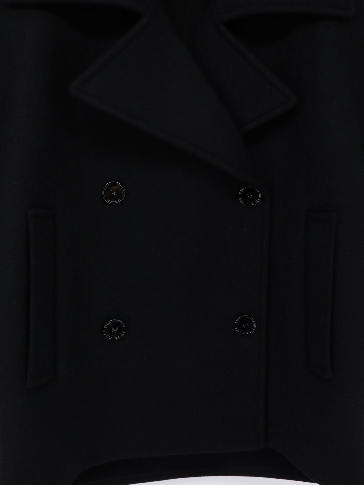 Balenciaga Women's Compact Double Wool Cocoon Peacoat Black