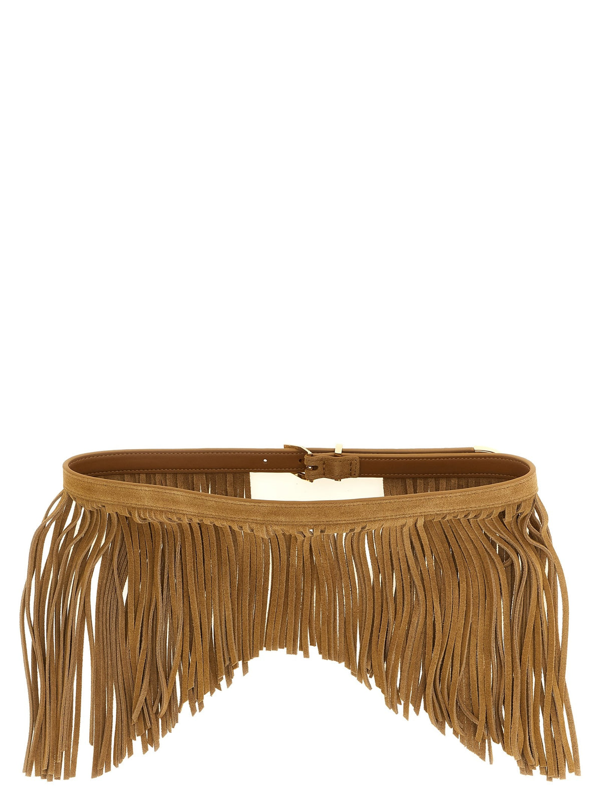 Pinko Con Frange Suede Belt Beige
