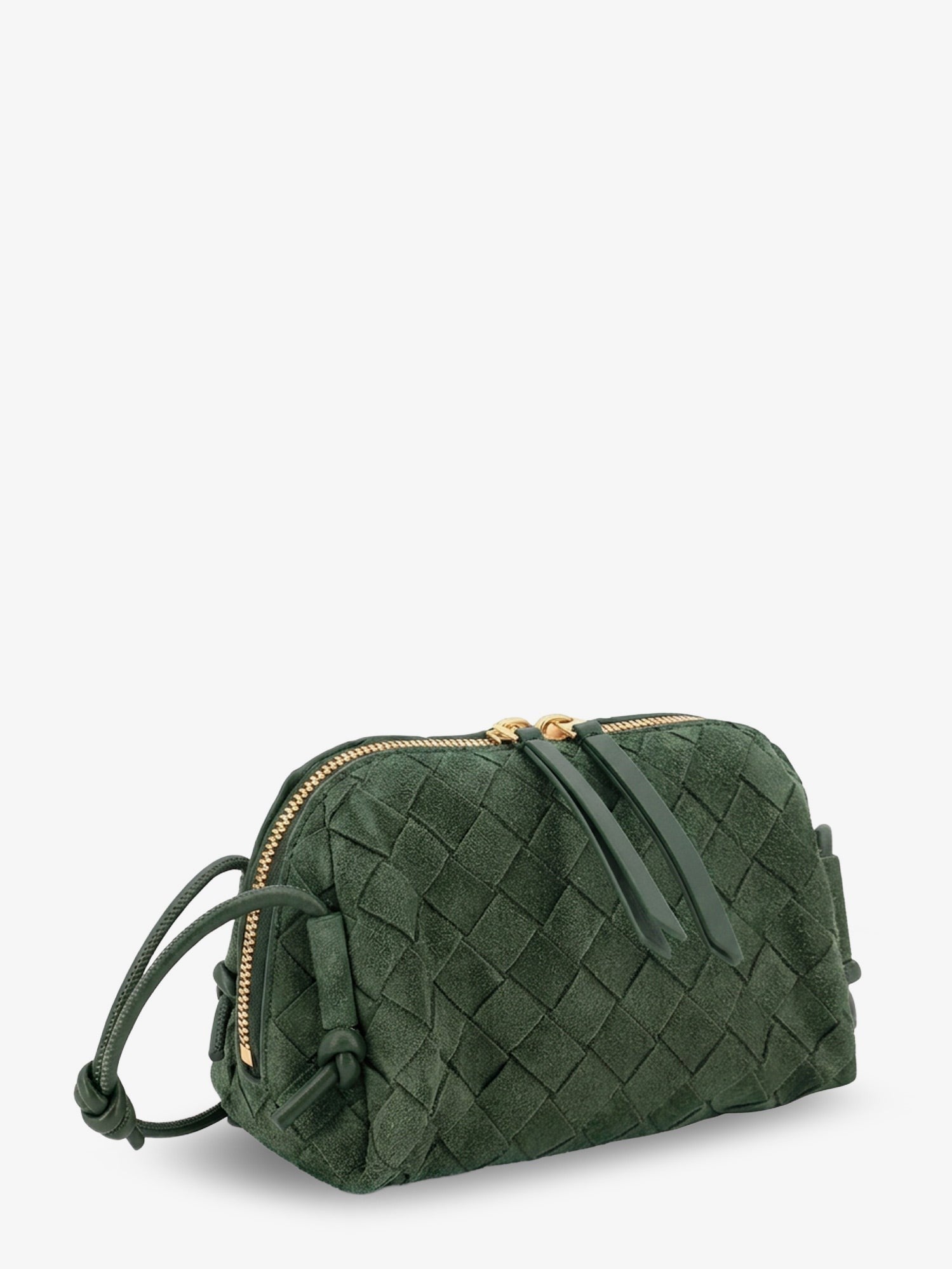 Bottega Veneta Women's Concert Pochette Suede Crossbody Bag Green