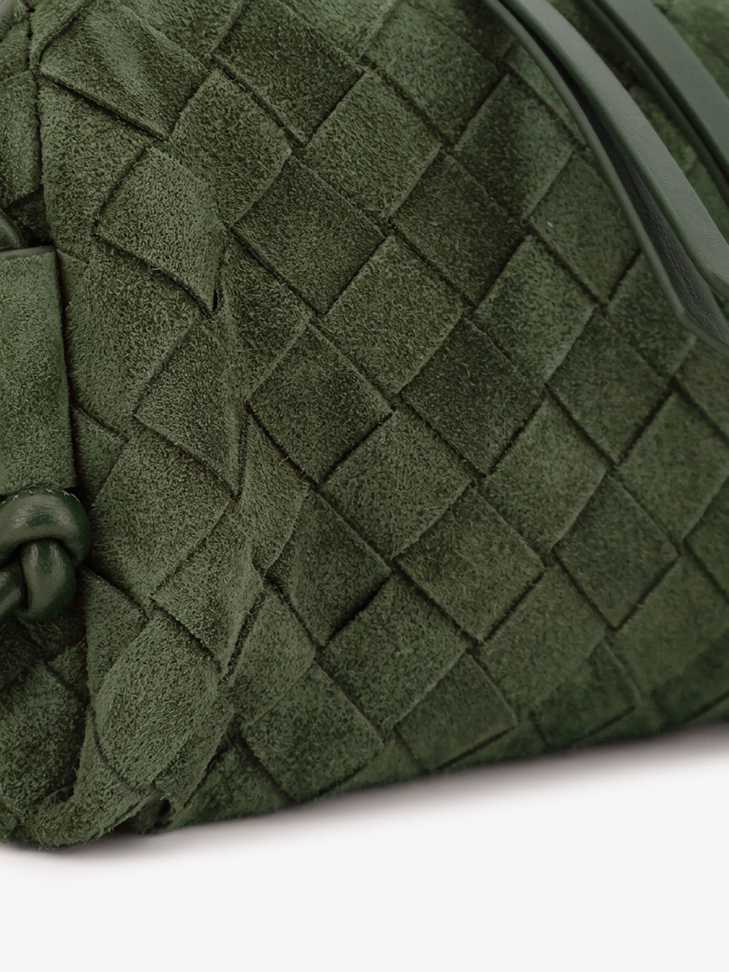 Bottega Veneta Women's Concert Pochette Suede Crossbody Bag Green