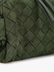 Bottega Veneta Women's Concert Pochette Suede Crossbody Bag Green