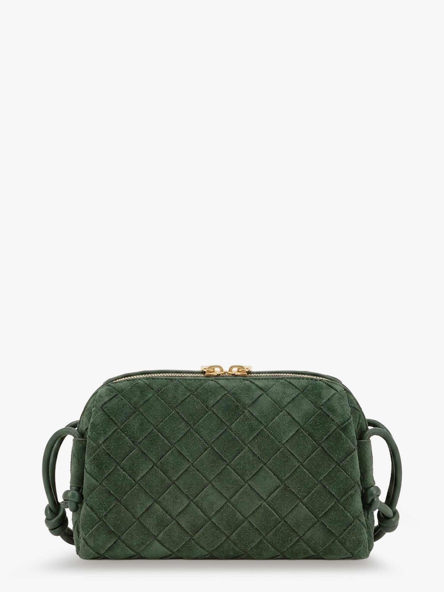 Bottega Veneta Women's Concert Pochette Suede Crossbody Bag Green