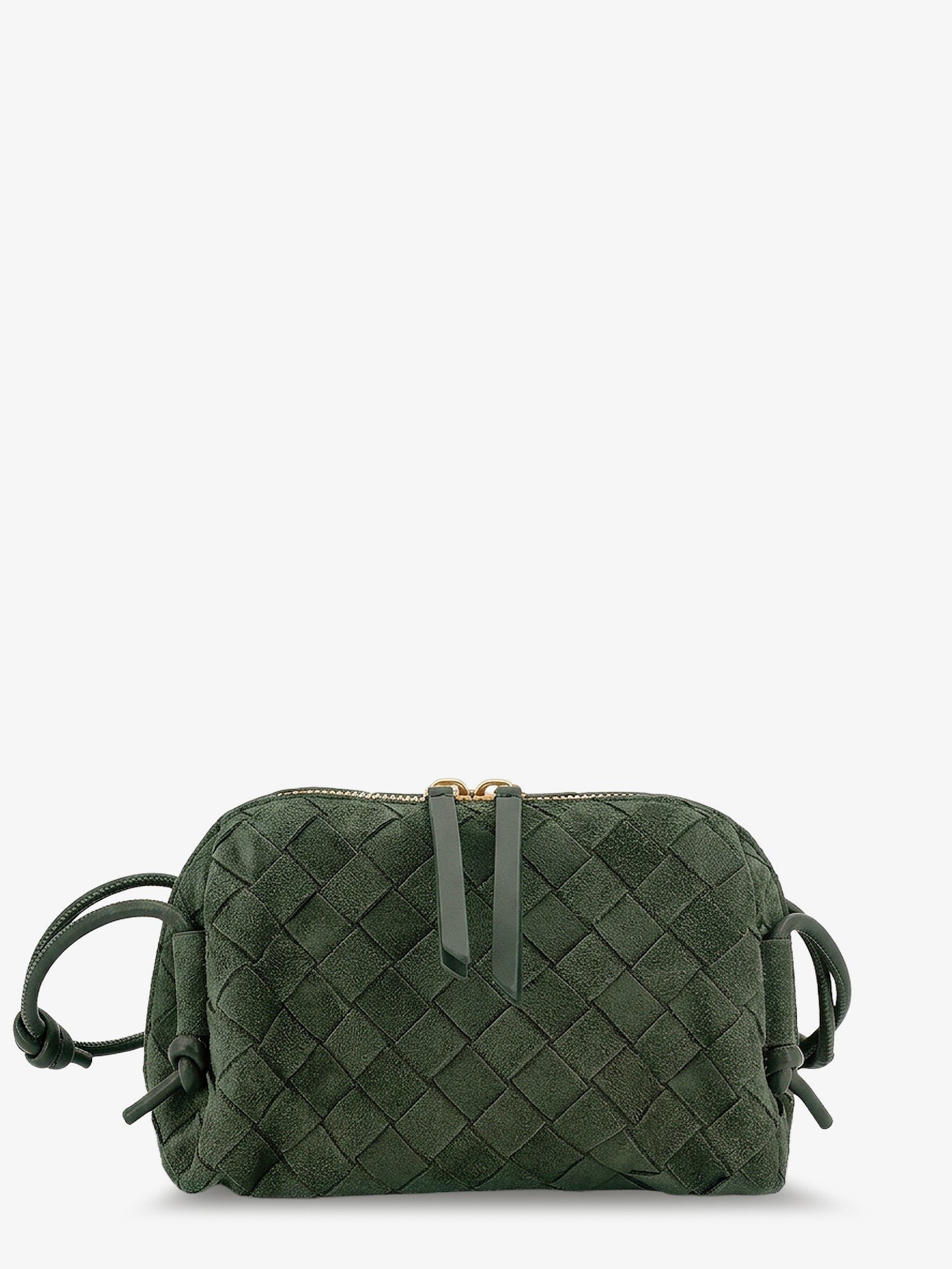 Bottega Veneta Women's Concert Pochette Suede Crossbody Bag Green
