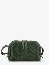 Bottega Veneta Women's Concert Pochette Suede Crossbody Bag Green