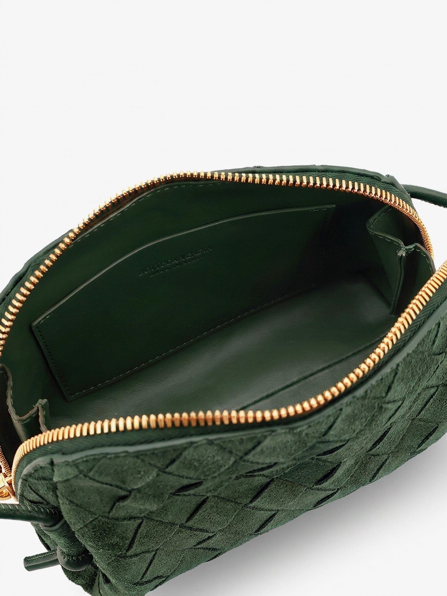 Bottega Veneta Women's Concert Pochette Suede Crossbody Bag Green