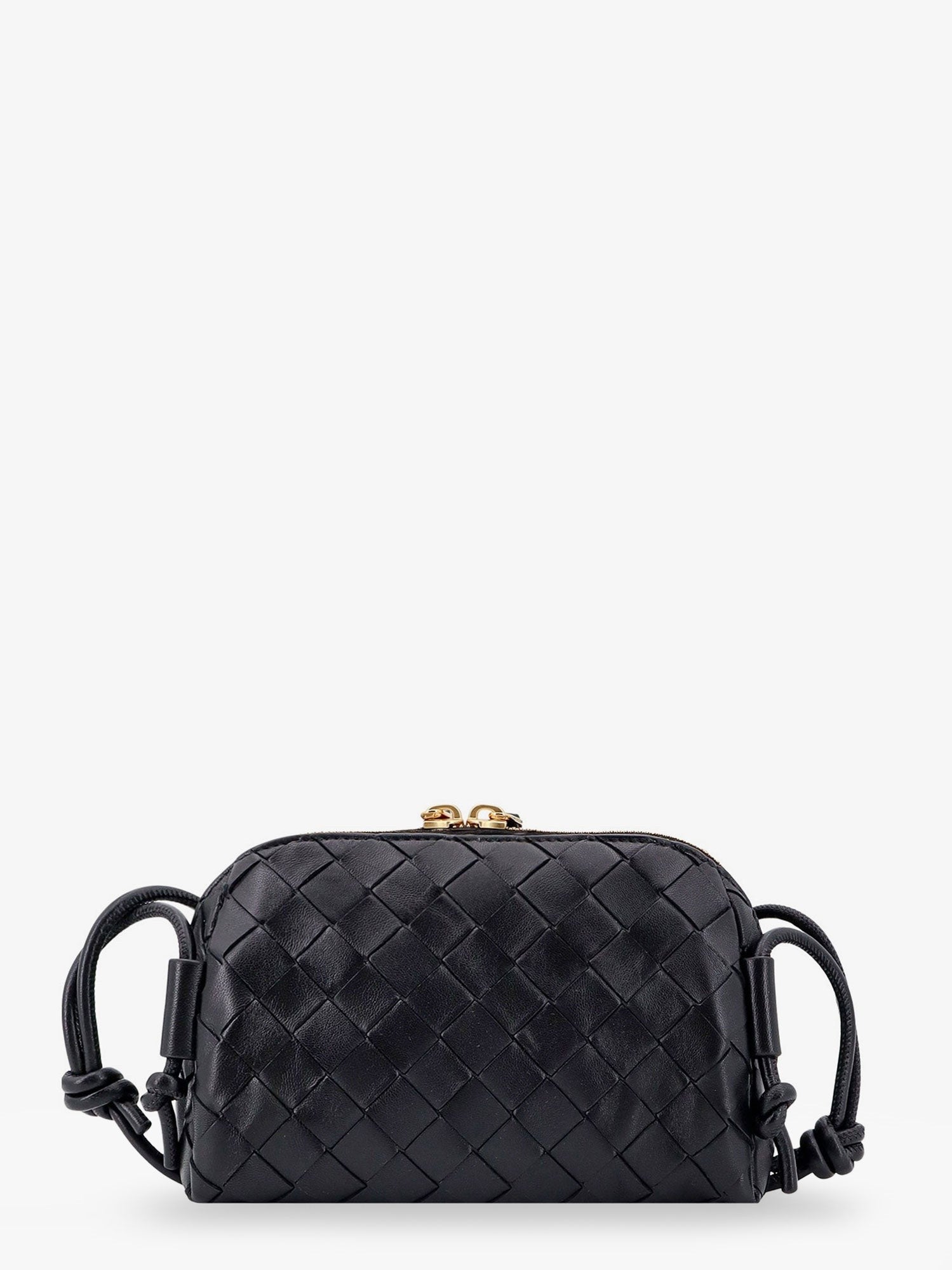Bottega Veneta Women's Concert Pouch Leather Crossbody Bag Black