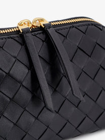 Bottega Veneta Women's Concert Pouch Leather Crossbody Bag Black