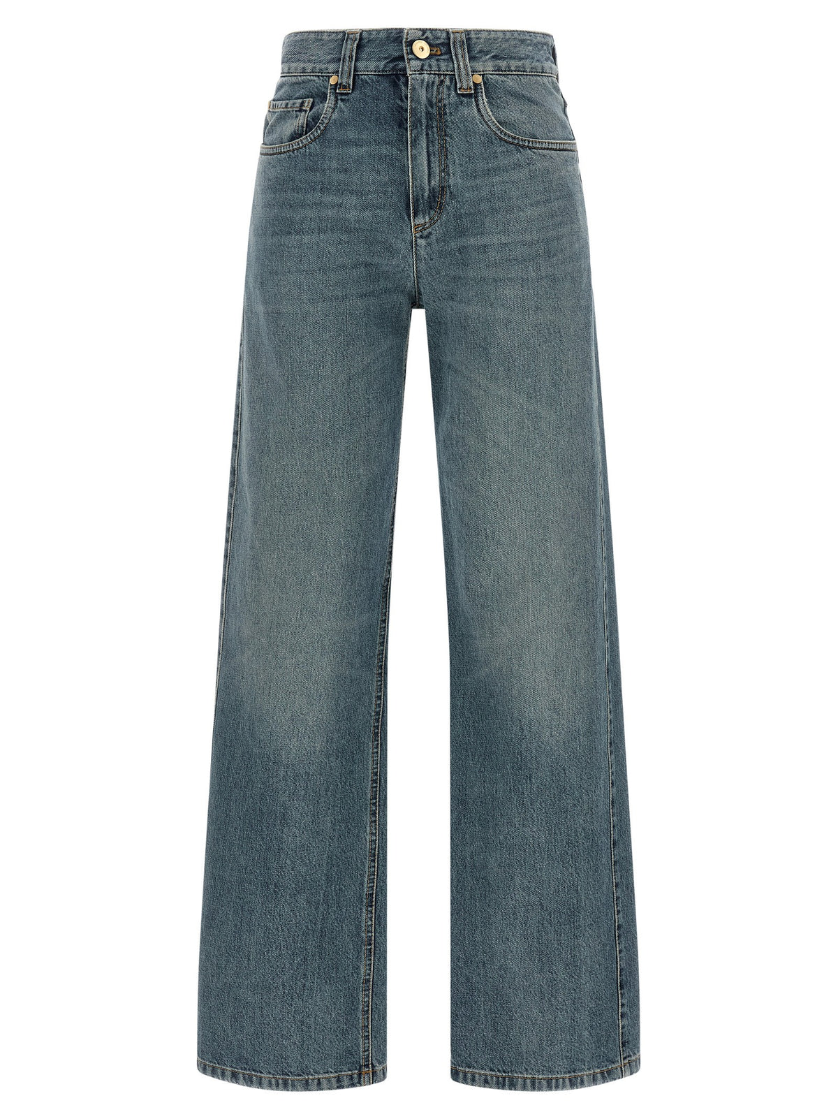 Brunello Cucinelli Contemporary Loose Blue Jeans Blue