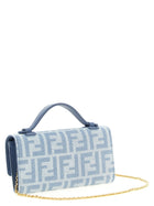 Fendi Continental Baguette Wallet on Chain Blue