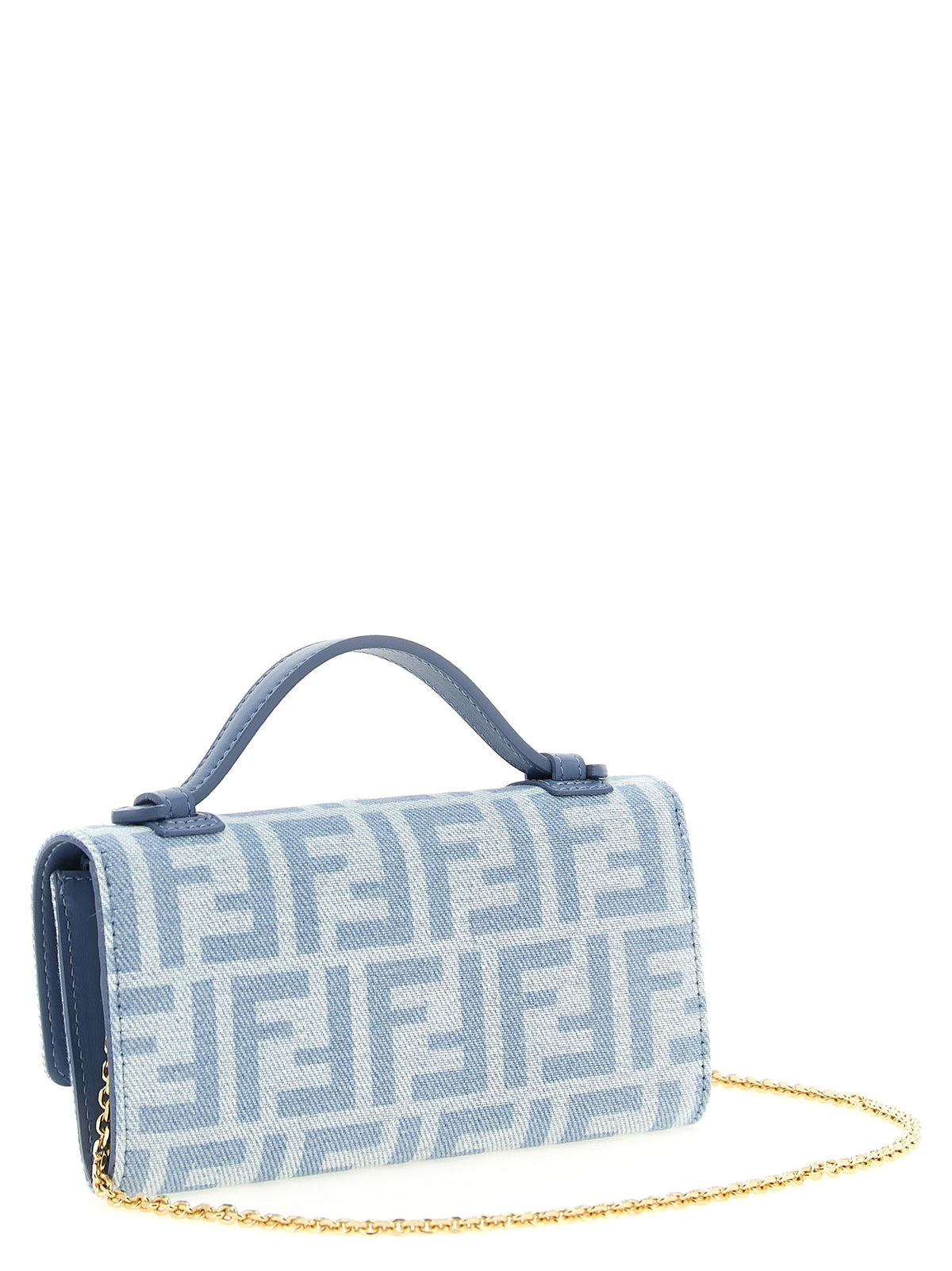 Fendi Continental Baguette Wallet on Chain Blue