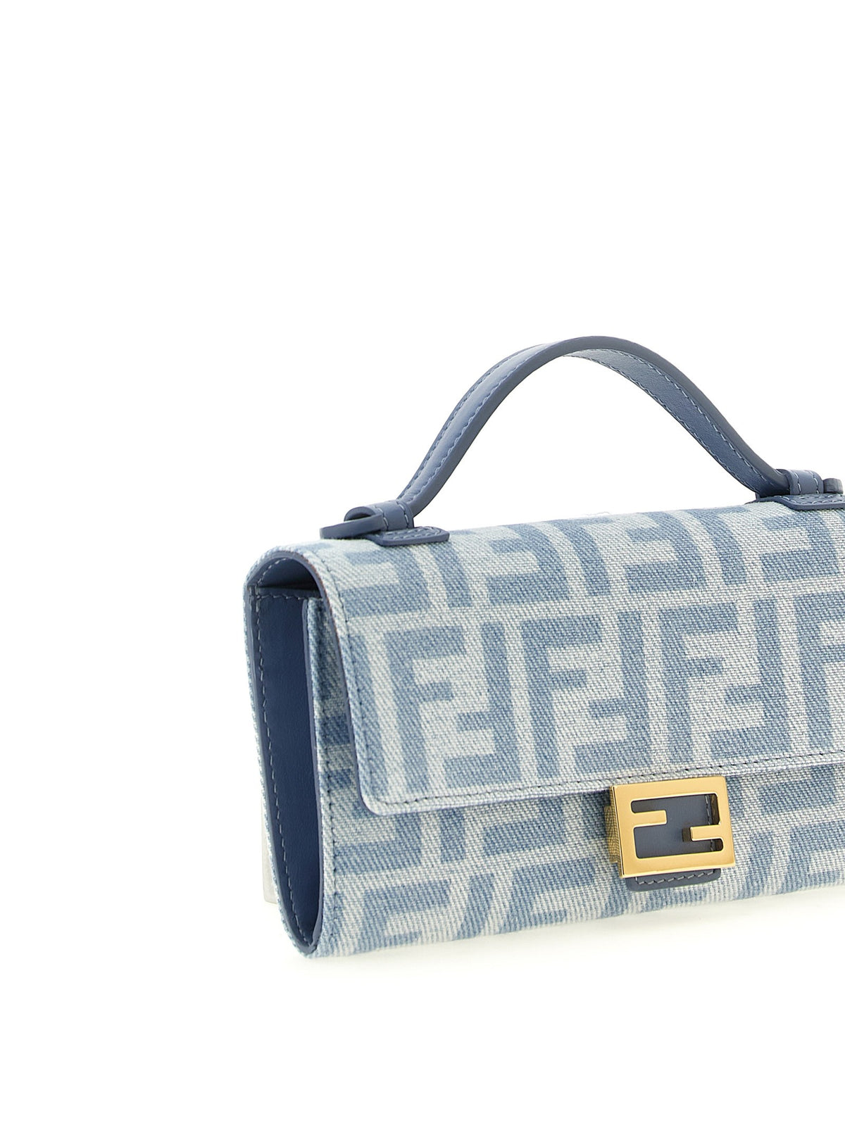 Fendi Continental Baguette Wallet on Chain Blue