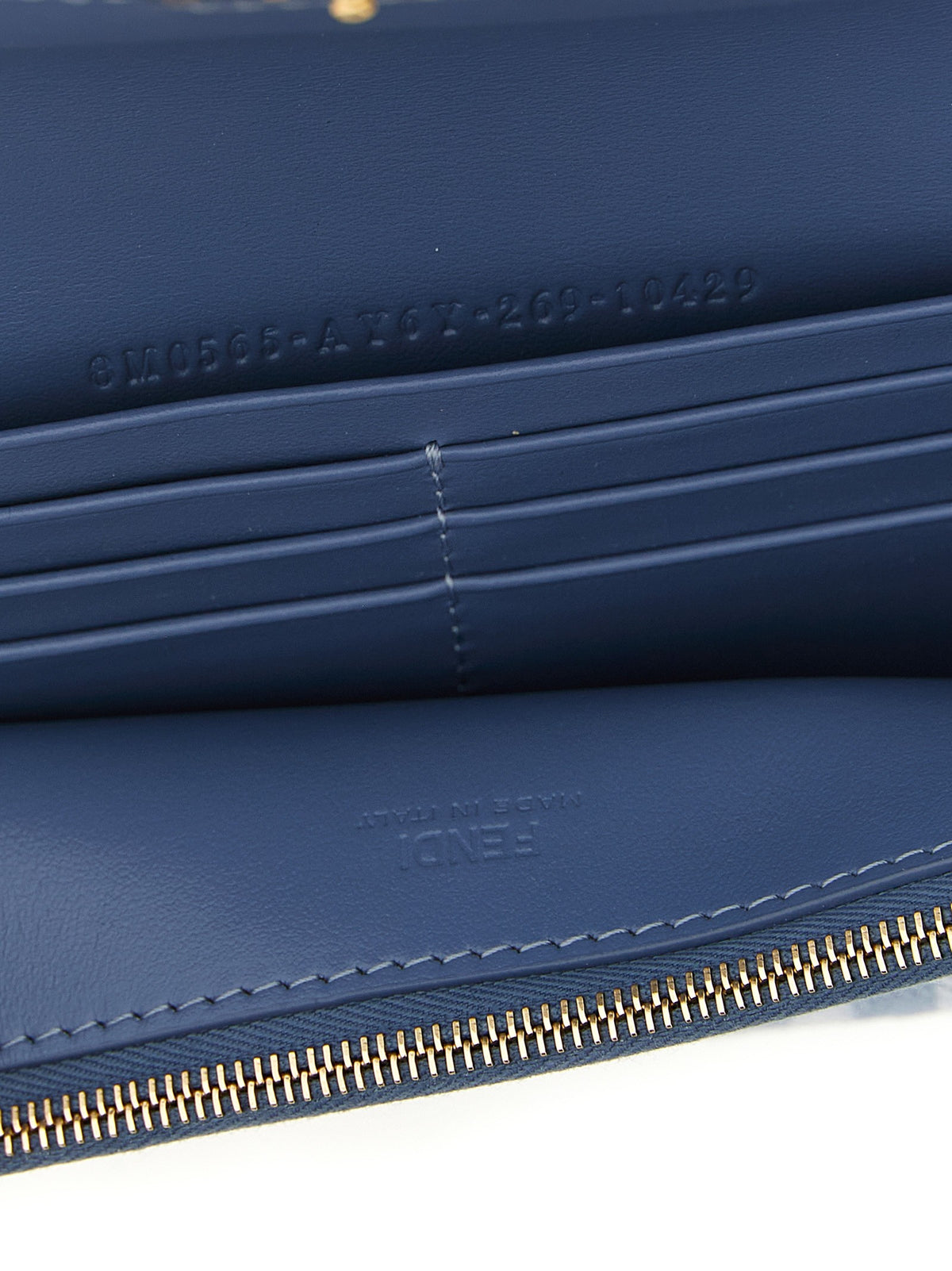 Fendi Continental Baguette Wallet on Chain Blue