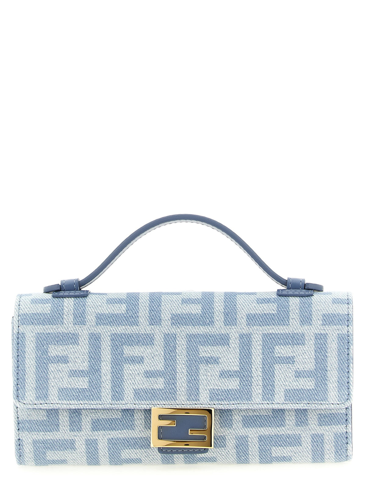 Fendi Continental Baguette Wallet on Chain Blue