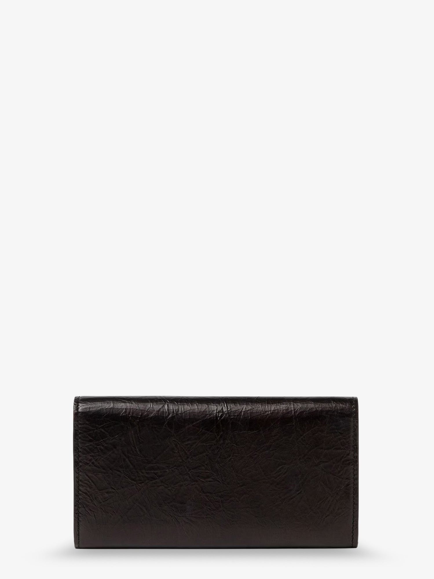 Fendi Women's Continental Crackled Leather Wallet Black