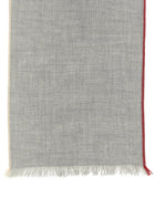 Brunello Cucinelli Contrast Border Scarf Grey, view 2