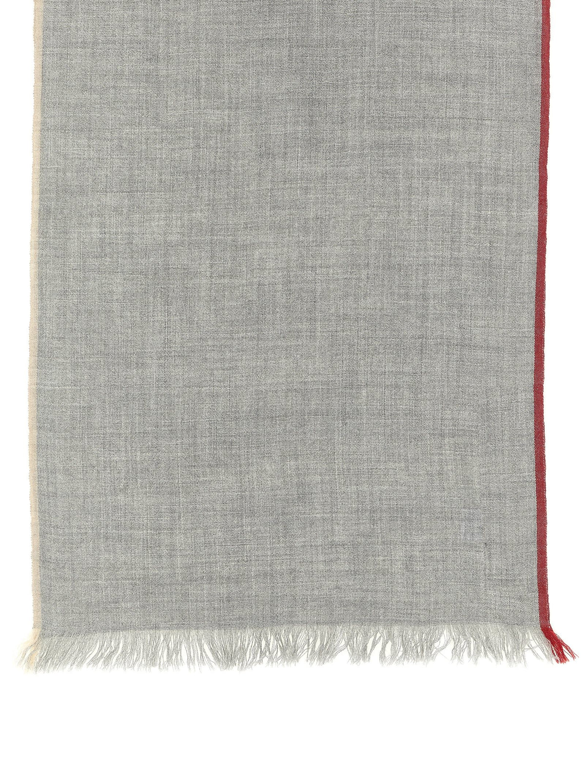 Brunello Cucinelli Contrast Border Scarf Grey, view 2