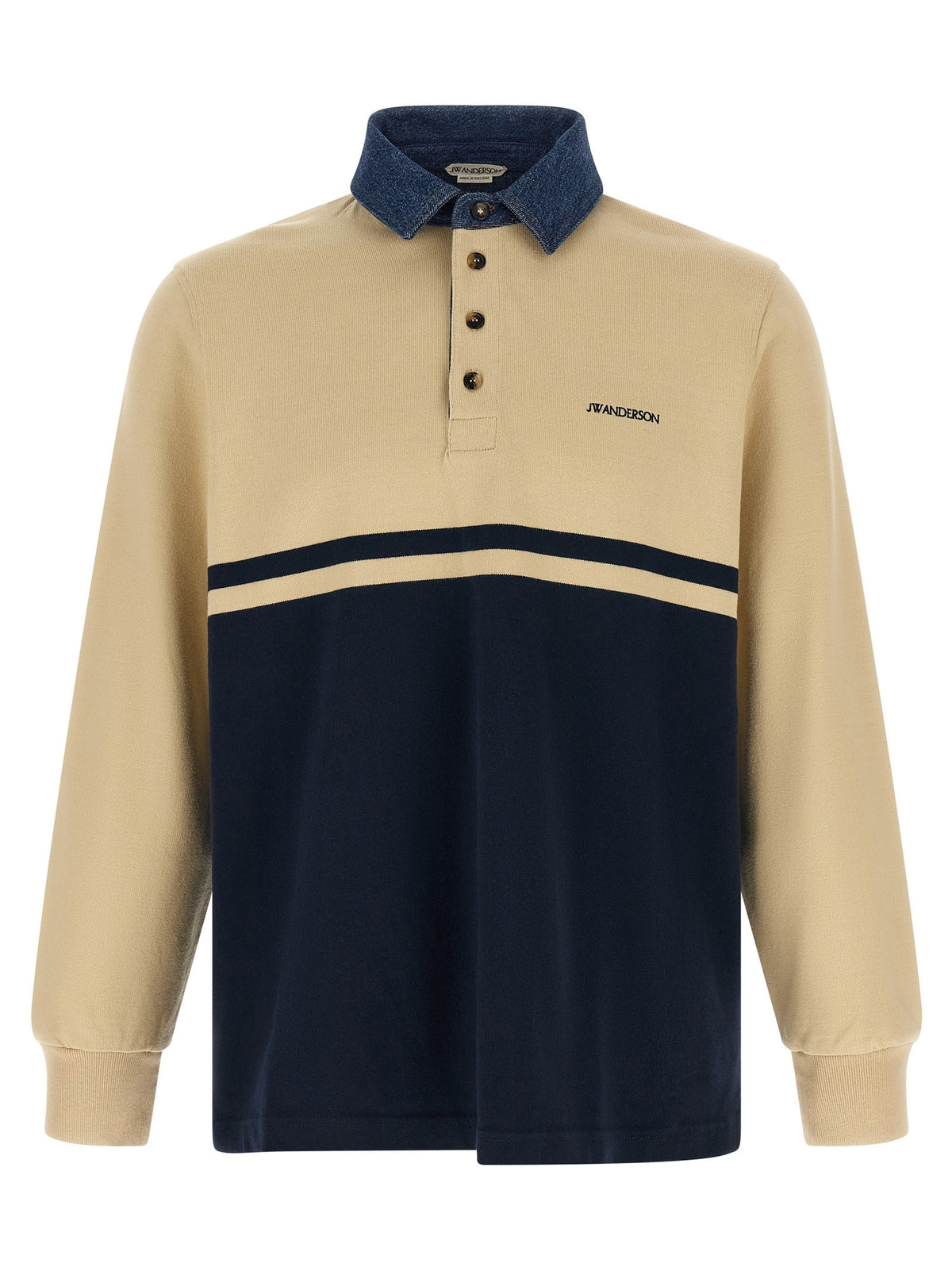 JW Anderson Contrast Collar Polo Shirt Gold