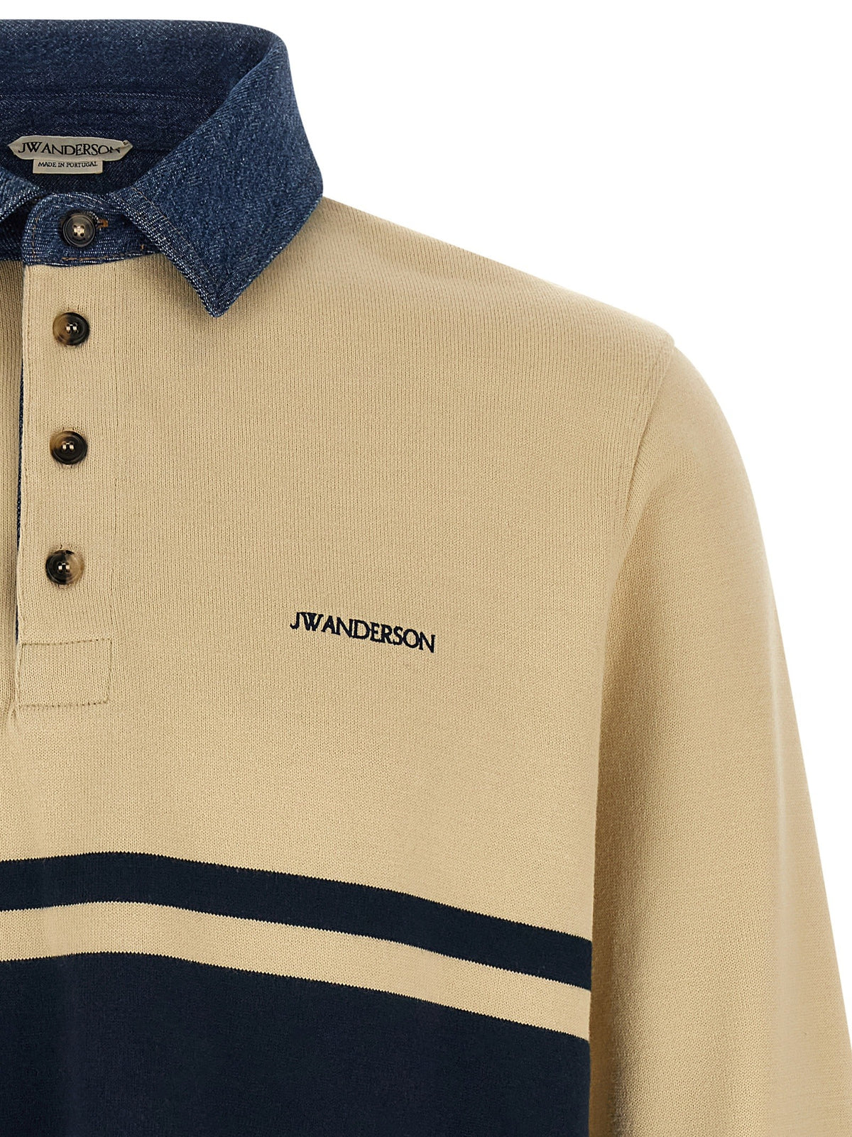 JW Anderson Contrast Collar Polo Shirt Gold