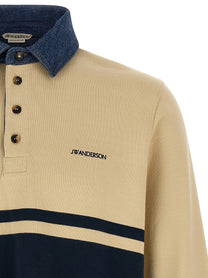 JW Anderson Contrast Collar Polo Shirt Gold