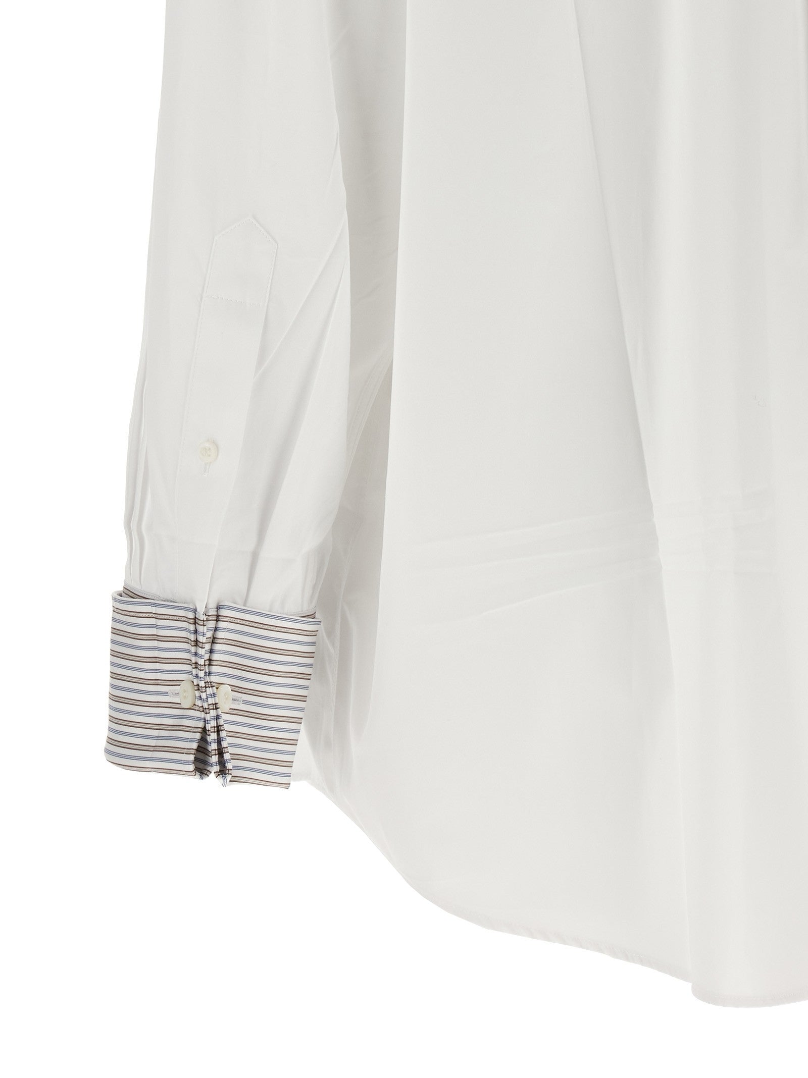 PRADA Contrast Cuffs Shirt White