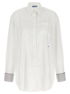 PRADA Contrast Cuffs Shirt White, view 2