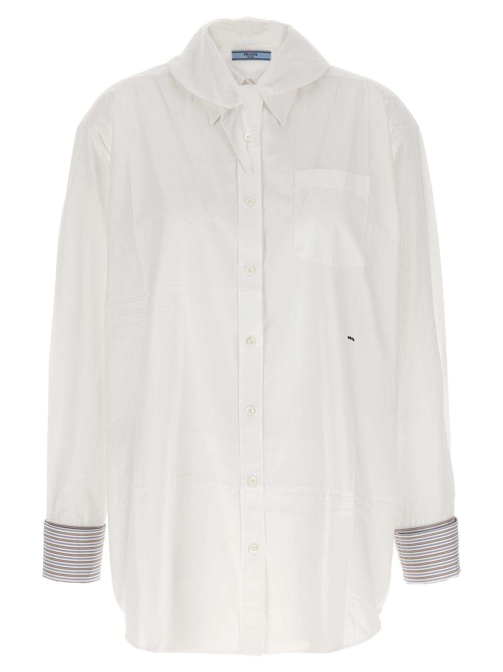 PRADA Contrast Cuffs Shirt White