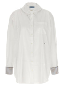 PRADA Contrast Cuffs Shirt White