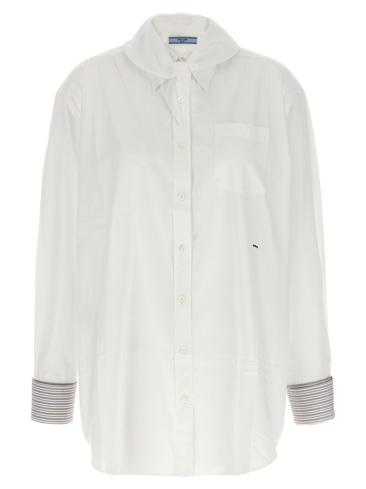 PRADA Contrast Cuffs Shirt White