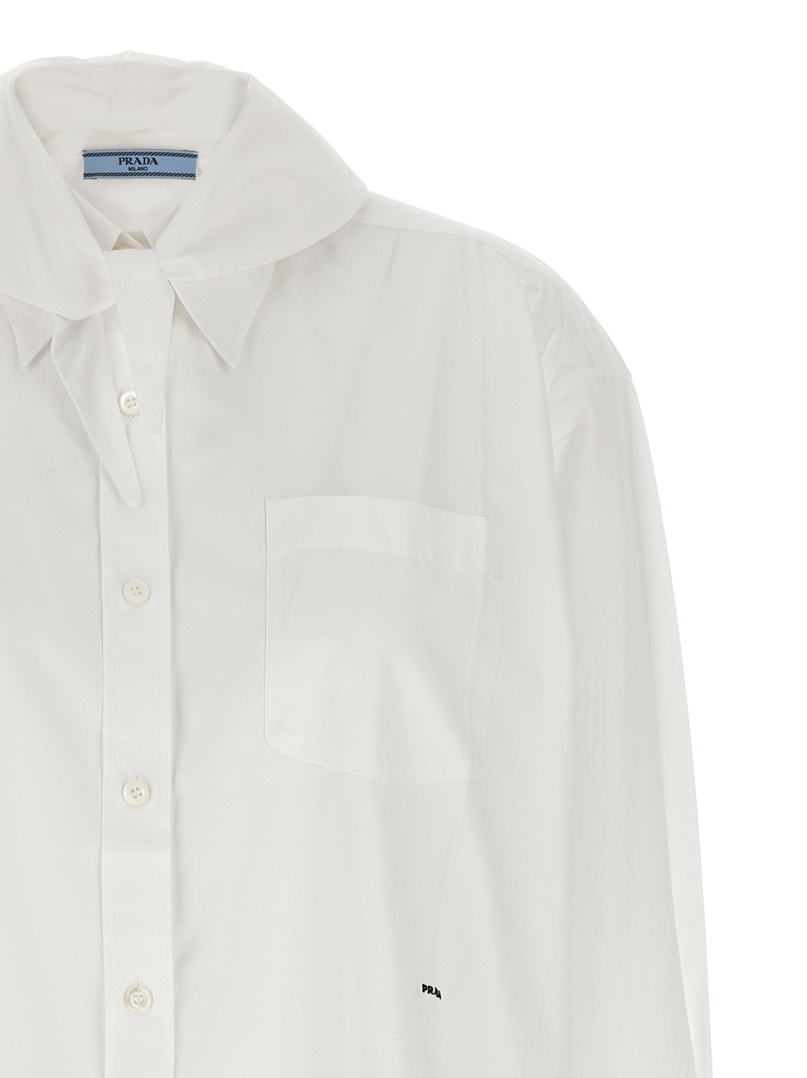 PRADA Contrast Cuffs Shirt White