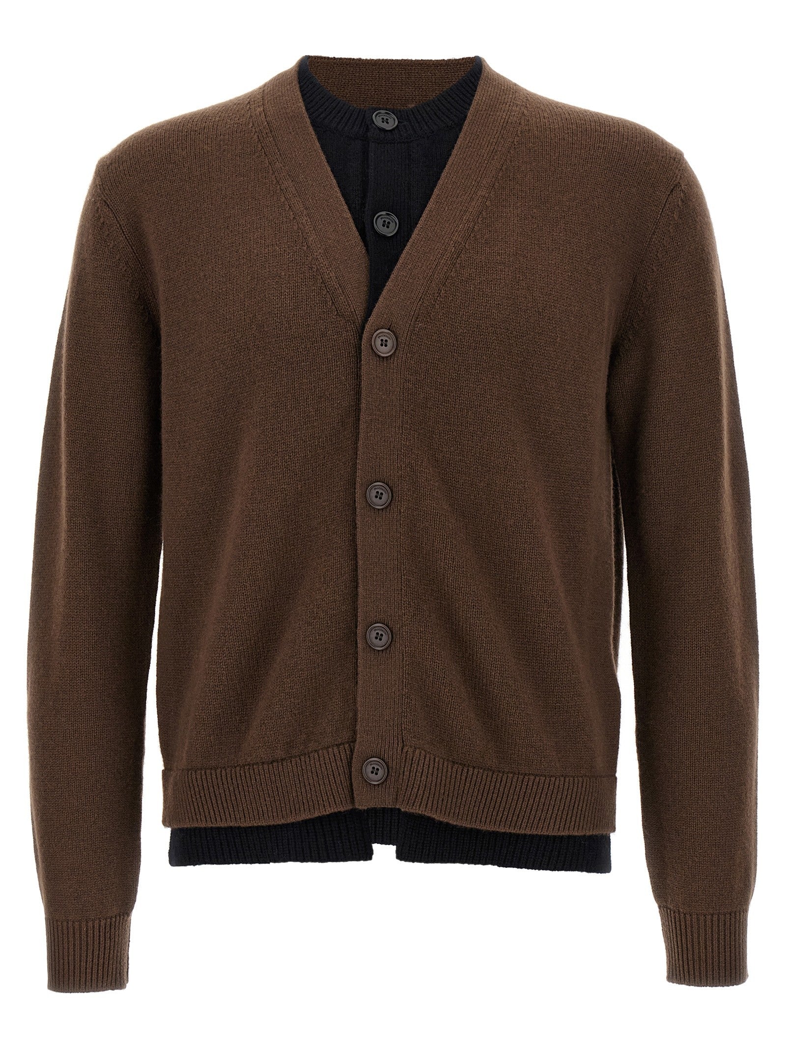 JW Anderson Contrast Layered Cardigan Brown