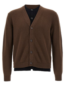 JW Anderson Contrast Layered Cardigan Brown