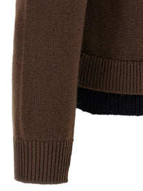 JW Anderson Contrast Layered Cardigan Brown
