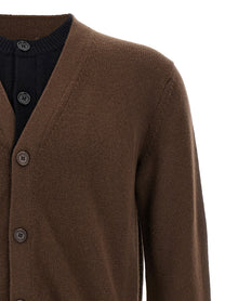 JW Anderson Contrast Layered Cardigan Brown