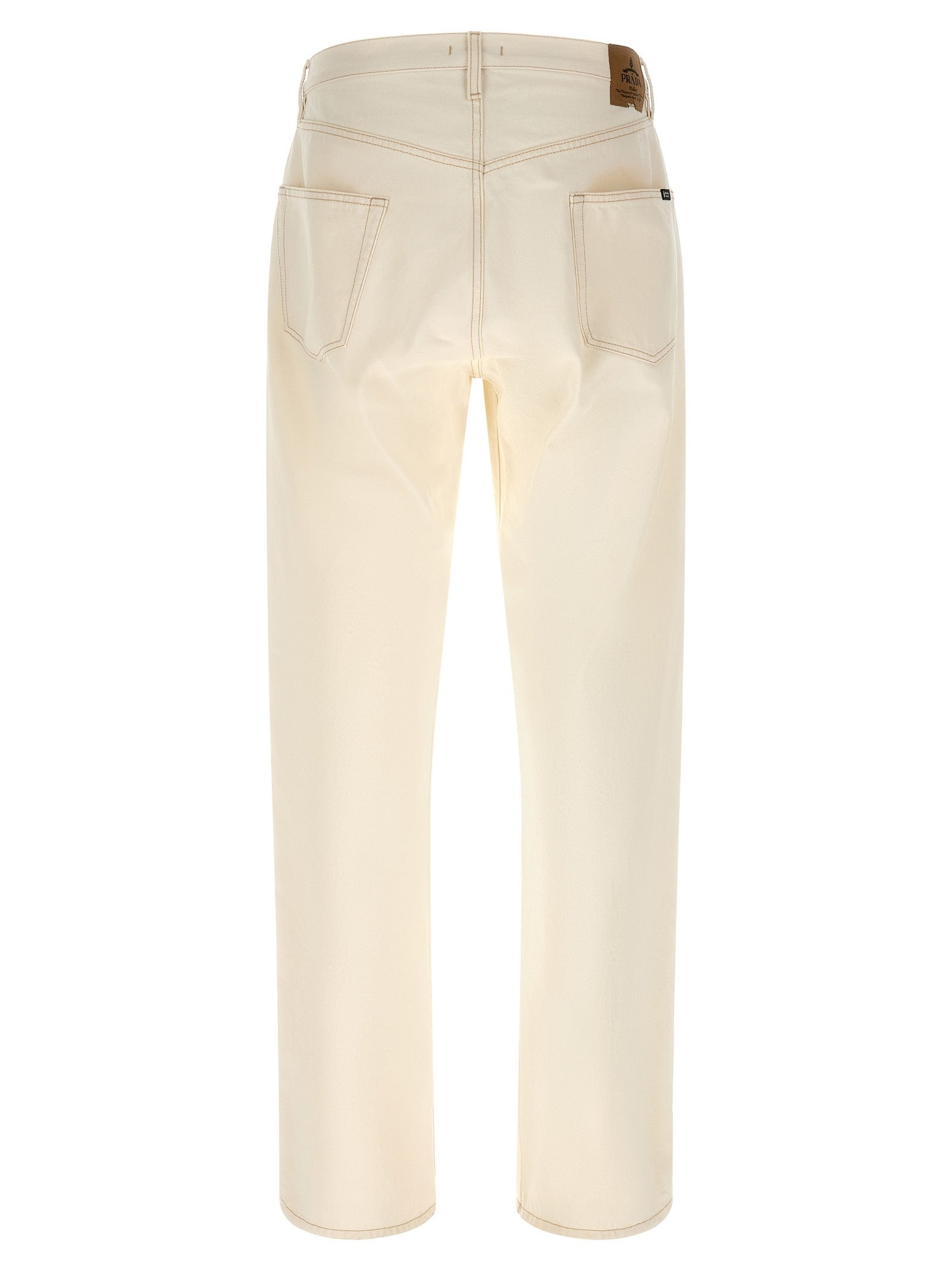 PRADA Contrast Stitching Jeans White