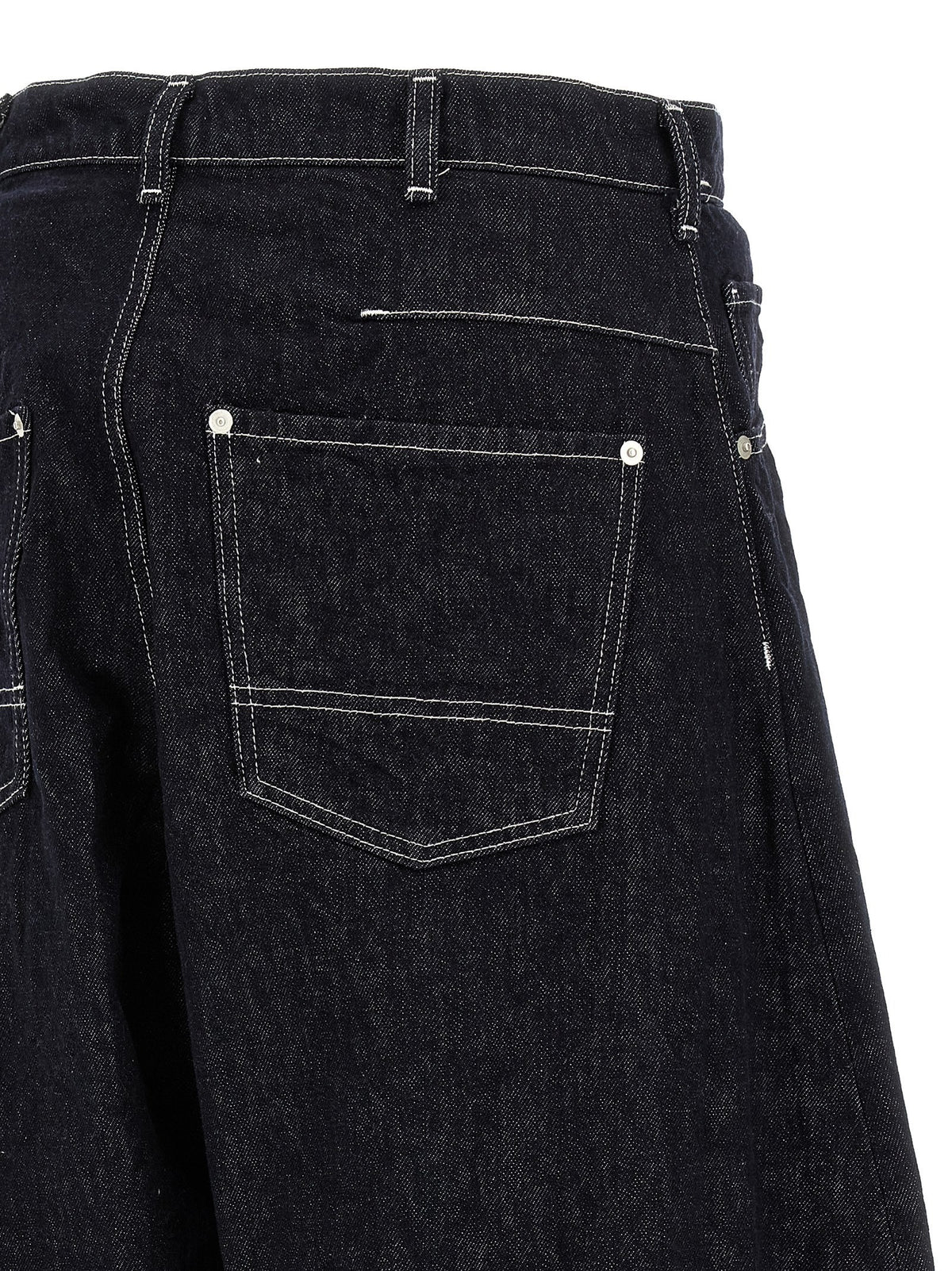 Comme Des Garҫons Homme Contrast Stitching Jeans Blue