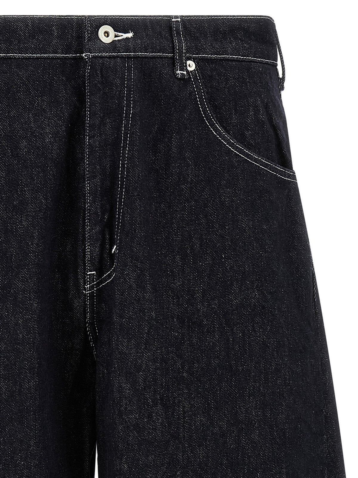 Comme Des Garҫons Homme Contrast Stitching Jeans Blue