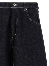 Comme Des Garҫons Homme Contrast Stitching Jeans Blue