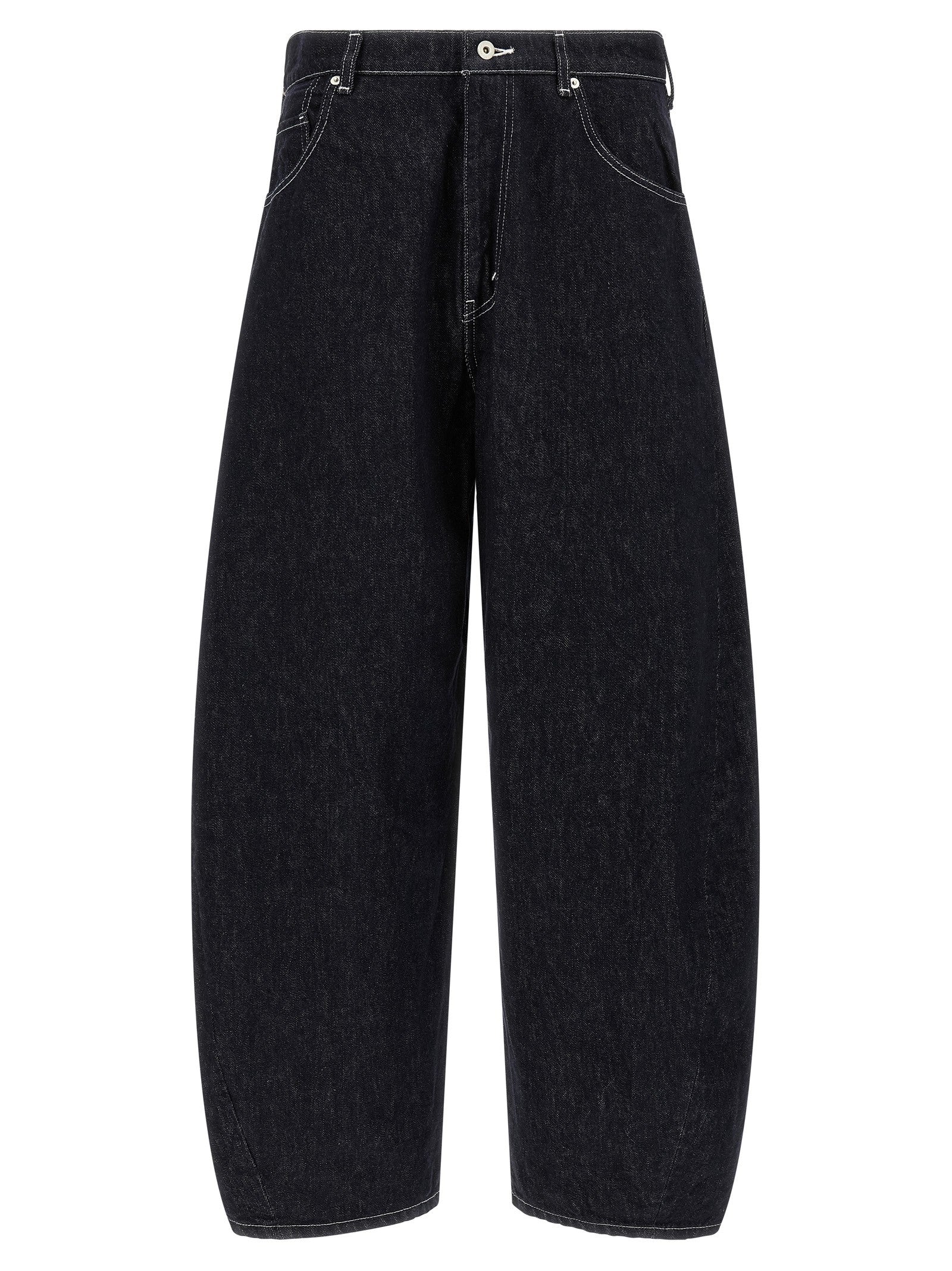 Comme Des Garҫons Homme Contrast Stitching Jeans Blue