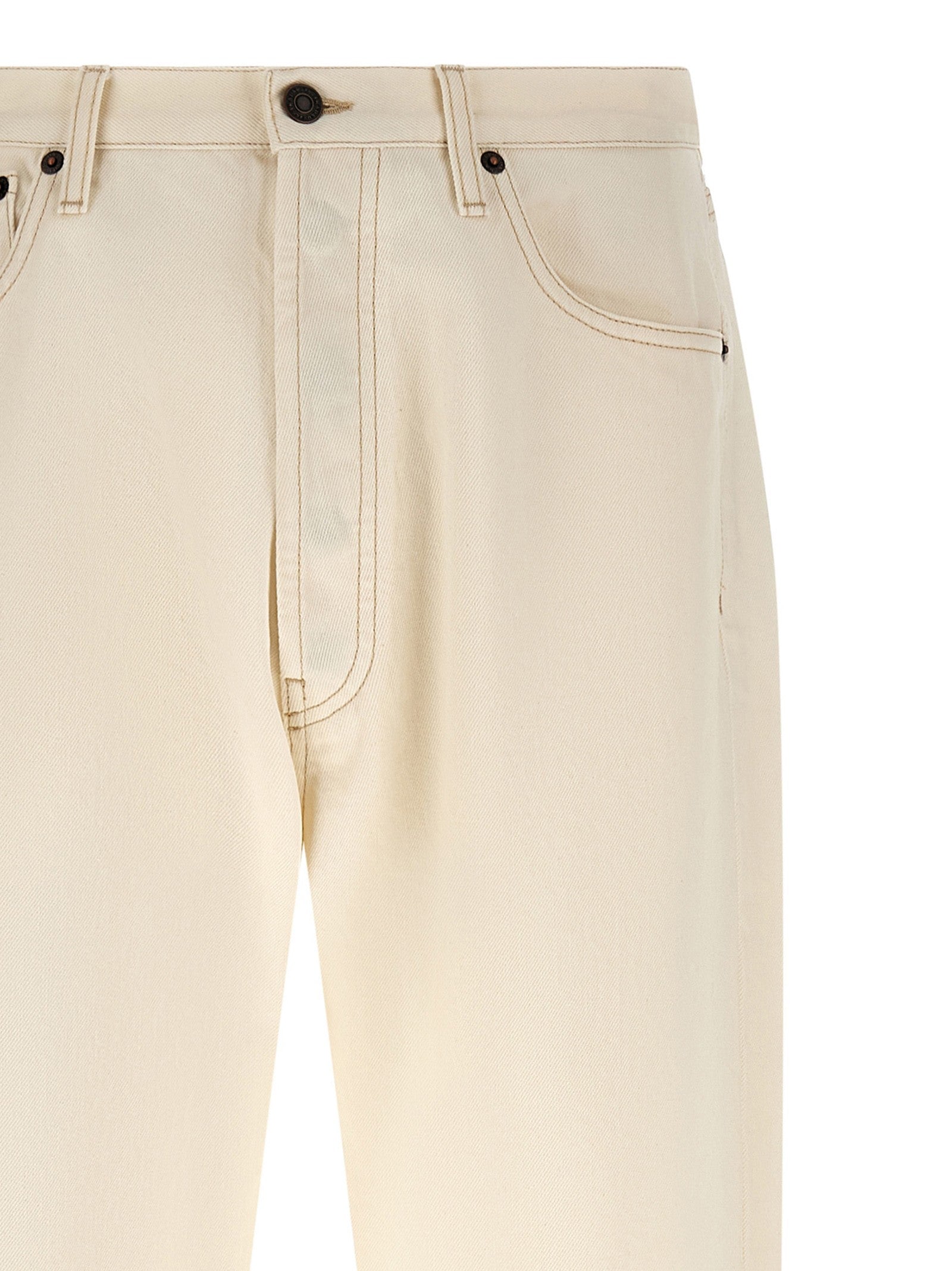 PRADA Contrast Stitching Jeans White