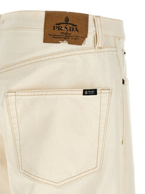 PRADA Contrast Stitching Jeans White