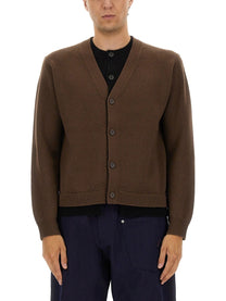 JW Anderson Men's Contrasting Layered Cardigan Brown