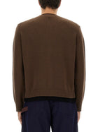 JW Anderson Men's Contrasting Layered Cardigan Brown, view 3
