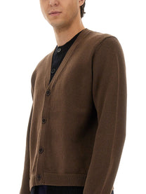 JW Anderson Men's Contrasting Layered Cardigan Brown