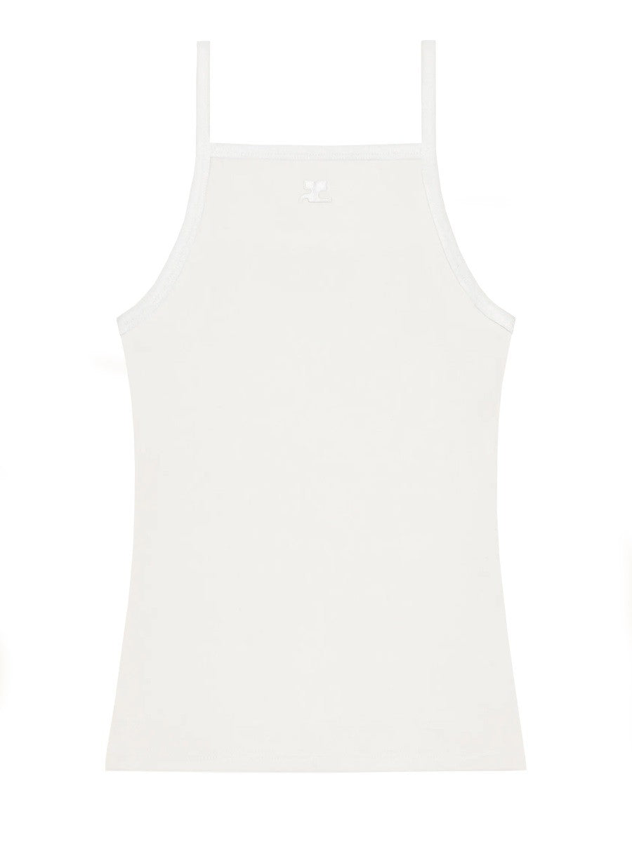 courrèges Women's Contrasting Tank Top White