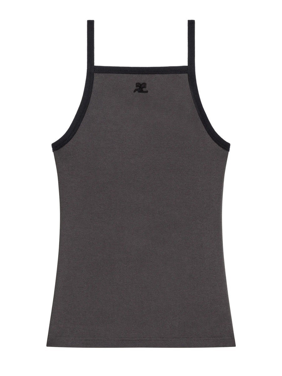 courrèges Women's Contrasting Tank Top Grey