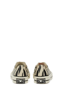 Converse unisex chuck ox sneaker low-top in black and cream zebra stripe design with canvas material