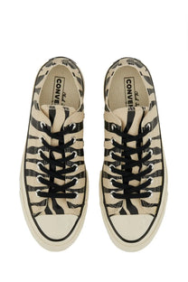 Converse unisex chuck ox sneaker in black and cream zebra stripes with black laces and white rubber toe cap