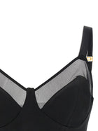 Elisabetta Franchi Cool Wool and Tulle Top Black
