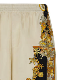 Versace Coral Theatre Print Bermuda Shorts Gold